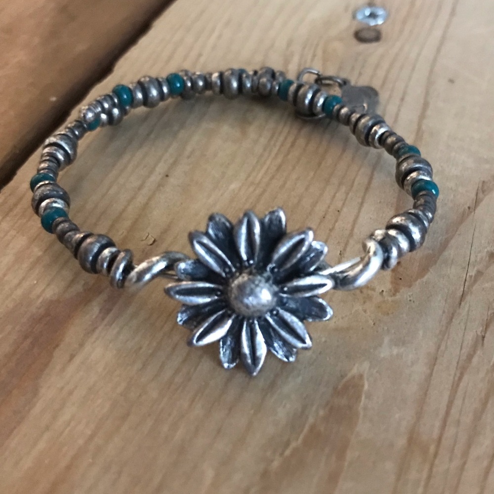 Alex and Ani Vintage Sixty-Six Flower Bracelet